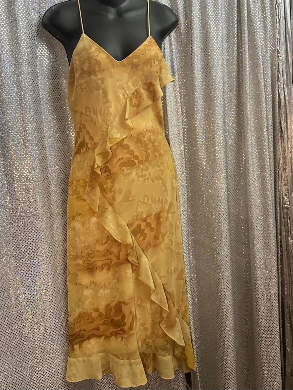 Yellow Ruffle Slip Maxi Dress - Women's